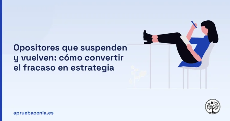 Portada ilustrada del artículo sobre suspender oposición