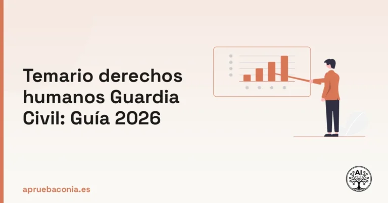 Ilustración de planificación estratégica para el temario derechos humanos Guardia Civil de la convocatoria 2026.