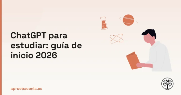 Ilustración de estudiante analizando fórmulas científicas para la guía de ChatGPT para estudiar en 2026.