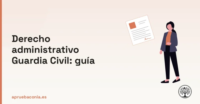 Ilustración de asesoría legal sobre derecho administrativo para la oposición a la Guardia Civil.