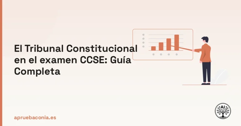 Ilustración de una persona organizando el estudio sobre el tribunal constitucional: composición, funciones y recurso.