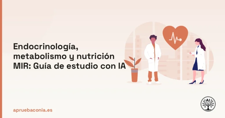 Ilustración de elementos médicos para la guía de estudio de endocrinología, metabolismo y nutrición MIR.