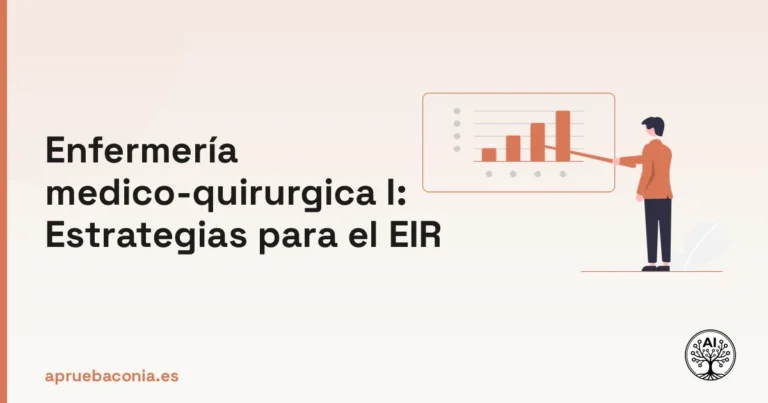 Ilustración de una estrategia organizada para estudiar enfermería médico-quirúrgica I en el examen EIR.