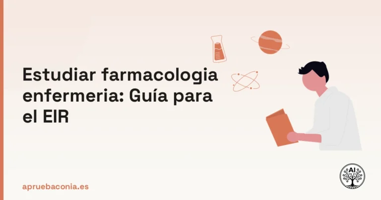 Ilustración de una persona analizando conceptos científicos para estudiar farmacología enfermería en el EIR.