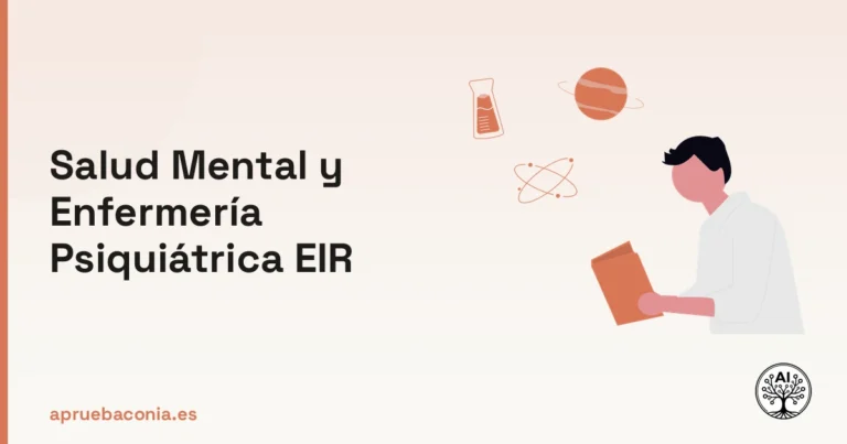 Ilustración de una persona analizando datos científicos para estudiar salud mental EIR con enfoque académico.