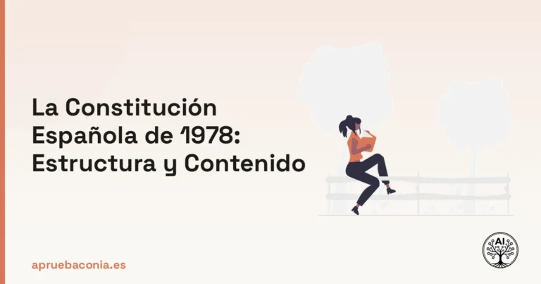 Ilustración de una persona leyendo sobre la constitución española de 1978: estructura y contenido.