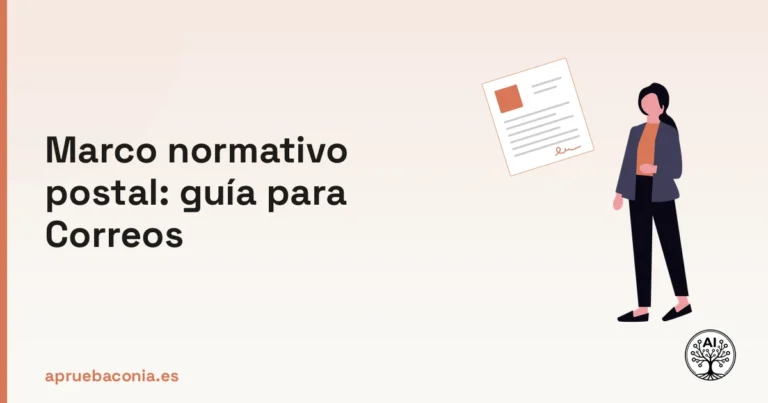 Ilustración de asesoría legal sobre el marco normativo postal para futuros empleados de Correos
