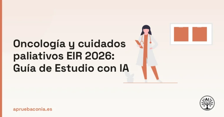 Ilustración de investigación médica para la guía de oncología y cuidados paliativos EIR 2026.