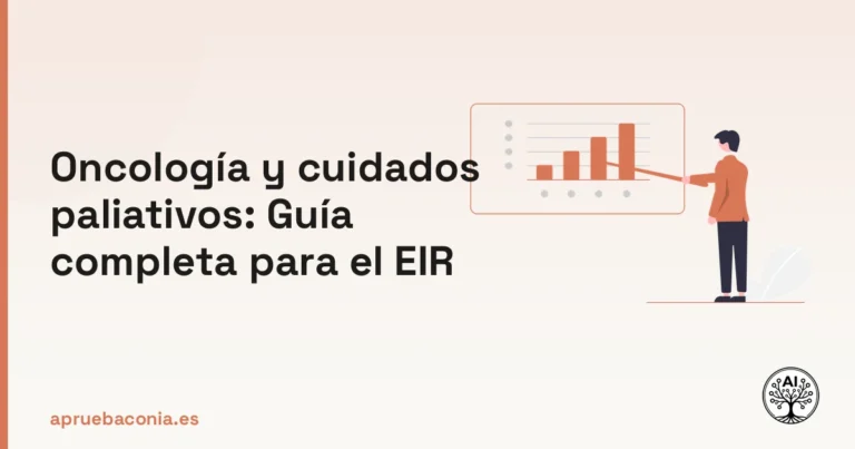 Ilustración de un plan estratégico para estudiar oncología y cuidados paliativos en la preparación del EIR.