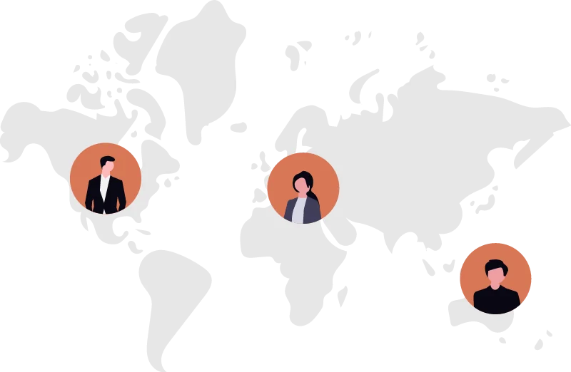 Ilustración de un equipo global representando el enfoque colaborativo para dominar Outlook 365 con éxito.