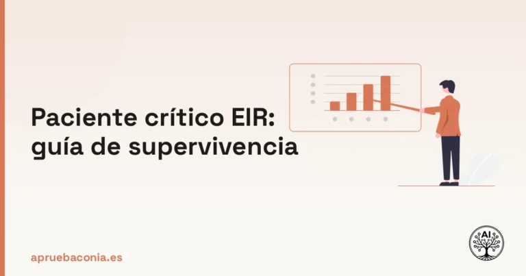 Ilustración de un plan estratégico para dominar el temario de paciente crítico EIR en la guía de supervivencia.