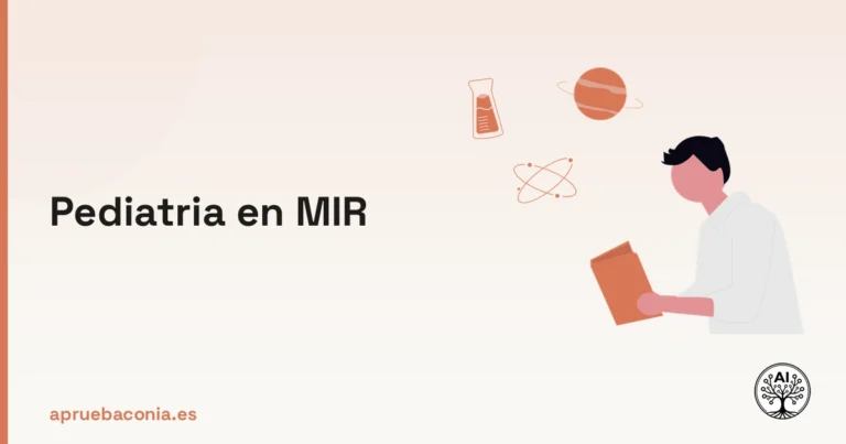 Ilustración de una persona estudiando ciencias para preparar el examen de pediatría en el MIR.