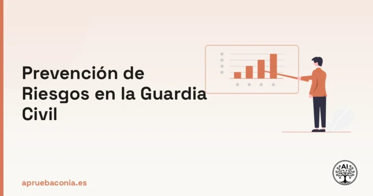 Ilustración de un esquema estratégico para estudiar la prevención de riesgos laborales en la Guardia Civil.