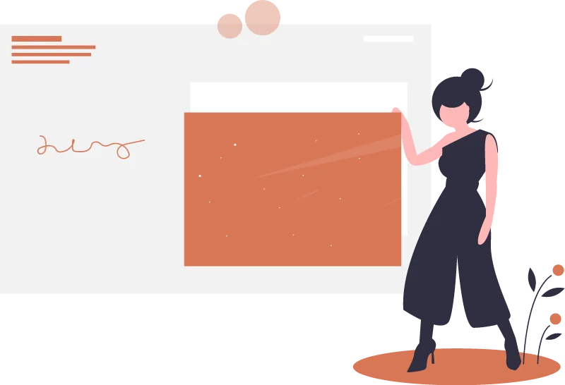 Dibujo de una tarjeta postal que representa la complejidad de los productos comunicación y envíos.