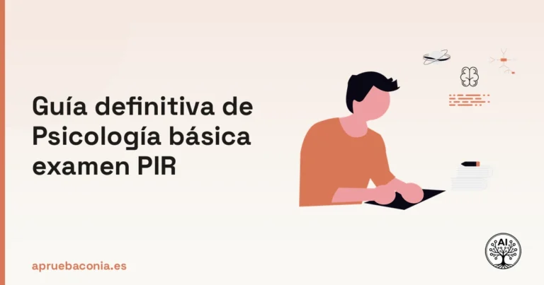 Ilustración de un asistente con IA optimizando el estudio de psicología básica examen PIR en la guía definitiva.