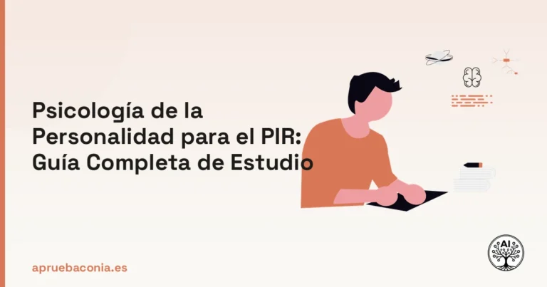 Asistente virtual organizando el estudio de la psicología de la personalidad para preparar el examen PIR.