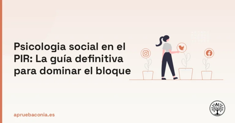Ilustración de estrategia social para dominar el bloque de psicología social en el examen PIR.