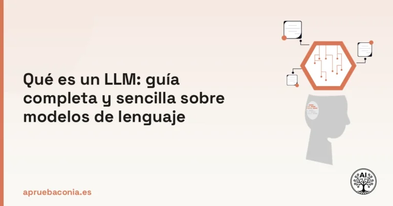 Ilustración conceptual de inteligencia artificial para explicar qué es un LLM y los modelos de lenguaje.