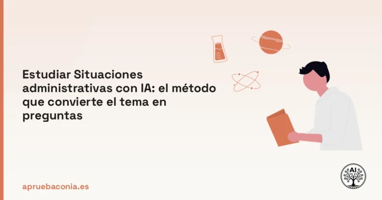 Ilustración de estudio científico aplicada al aprendizaje de situaciones administrativas con IA.