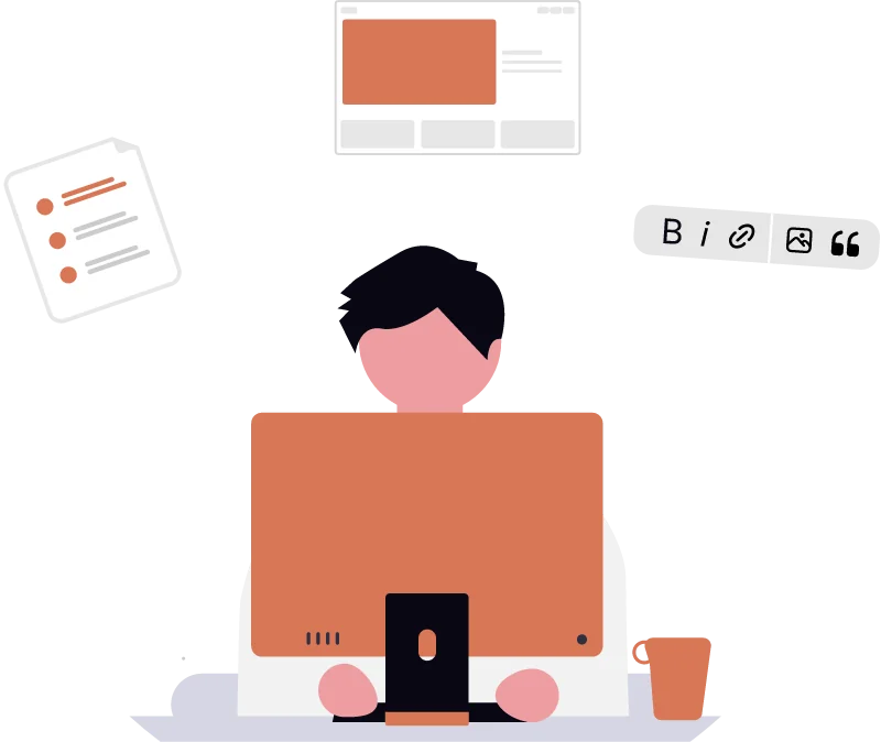 Dibujo de redacción online optimizada según la rúbrica de expresión escrita del TOEFL writing.