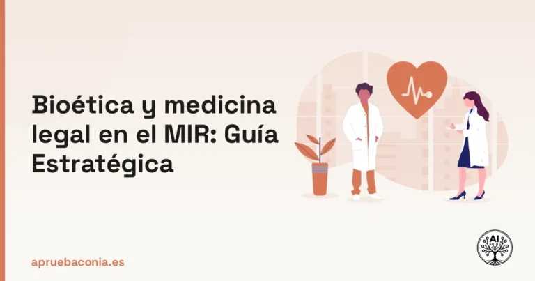 Ilustración médica para la guía estratégica de bioética y medicina legal enfocada en el examen MIR.