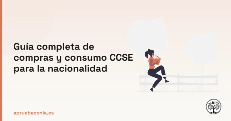 Ilustración de una persona leyendo un libro para la guía de compras y consumo CCSE de nacionalidad.