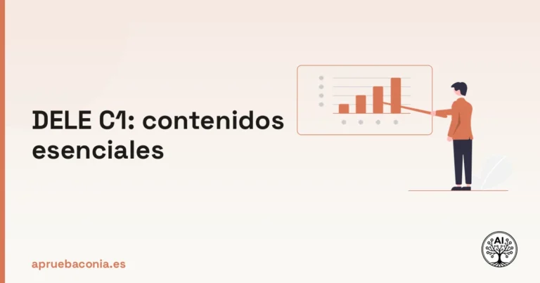 Ilustración de planificación estratégica para dominar los contenidos esenciales del examen DELE C1.