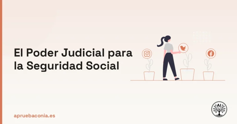 Portada ilustrada del artículo sobre el poder judicial en la seguridad social