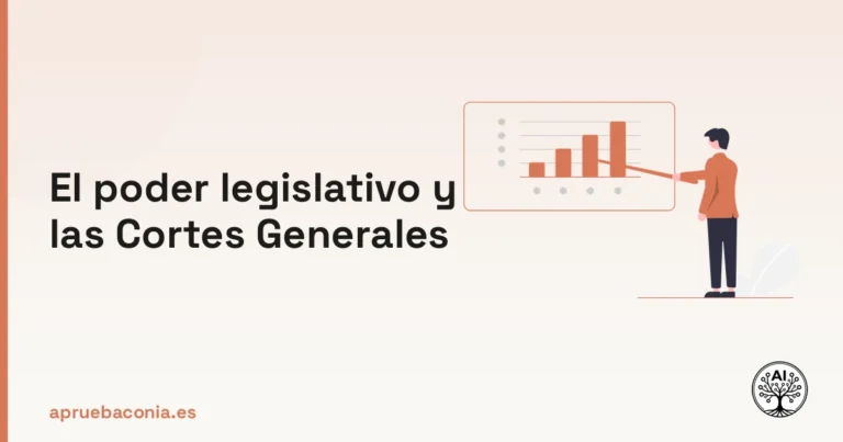 Ilustración de un plan estratégico sobre el poder legislativo y las funciones de las Cortes Generales.