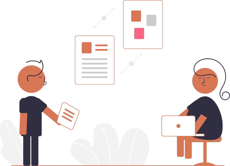 Dibujo minimalista de una persona tomando una decisión informada sobre su certificación de inglés.