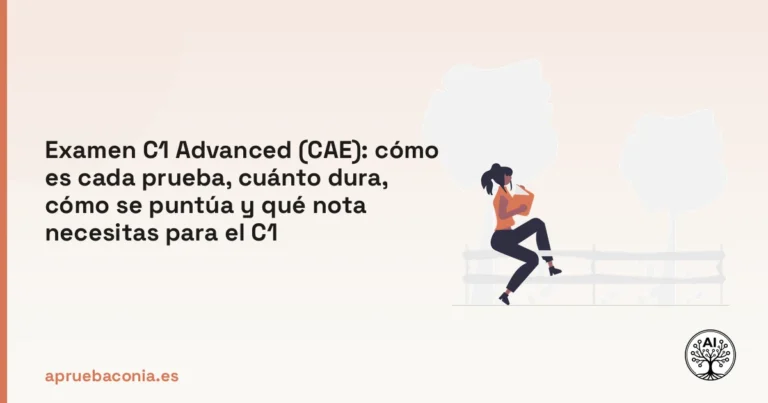Persona estudiando un libro para superar el examen C1 Advanced y conocer todas sus partes.
