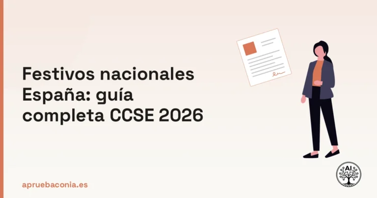Ilustración de asesoría legal para entender los festivos nacionales España en el examen CCSE 2026.