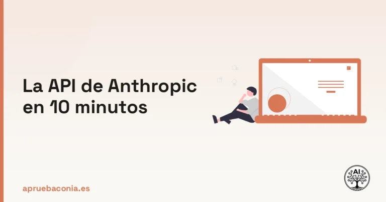 Ilustración de una persona analizando código para dominar la api de anthropic en 10 minutos.