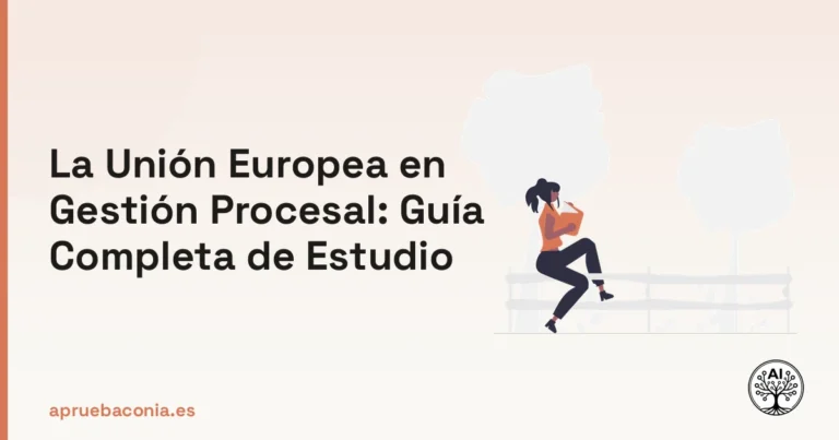 Ilustración de una persona leyendo un libro para estudiar la unión europea en gestión procesal.