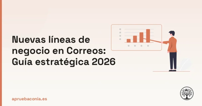 Ilustración de un plan estratégico sobre las nuevas líneas de negocio en el examen de Correos 2026.