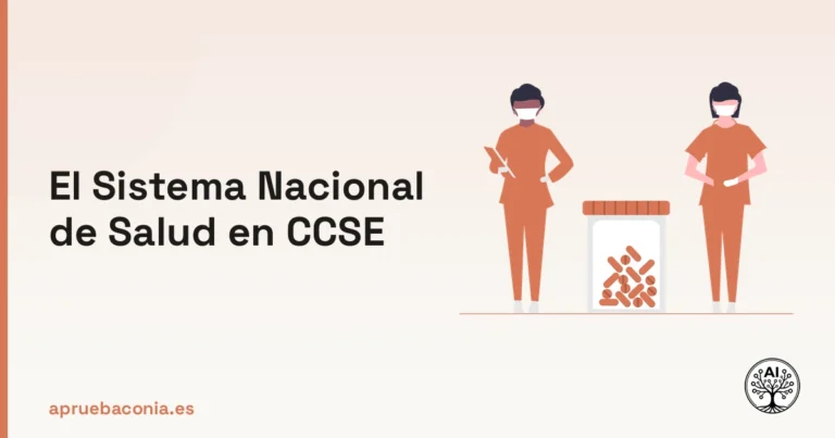 Ilustración de atención médica para estudiar el sistema nacional de salud español en el examen CCSE.