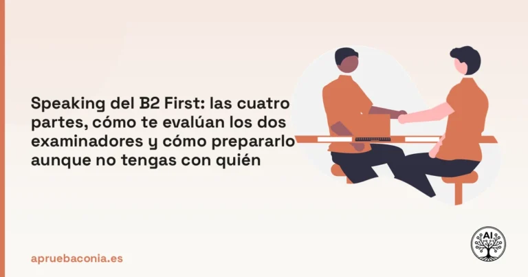 Portada ilustrada del artículo sobre speaking del b2 first